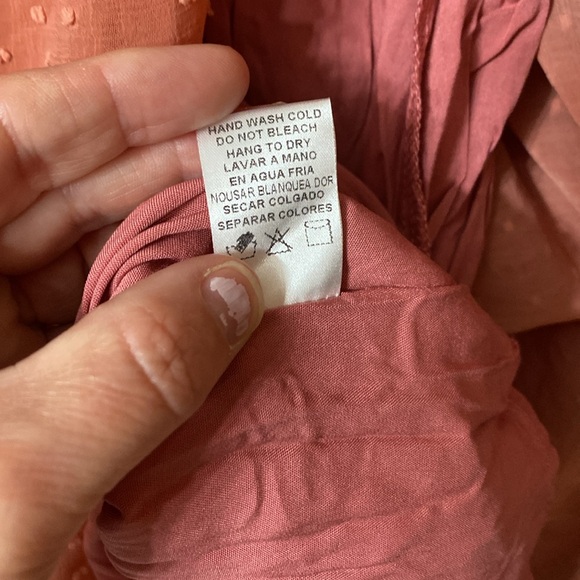 GeeGee Dress - SZ Medium - Terracotta color dress w/lining, swiss dot fabric - Picture 7 of 11